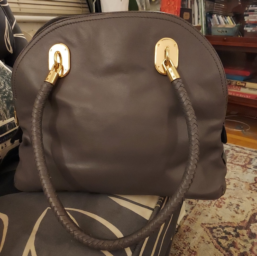 Cole Haan Gray Leather Work Tote /Handbag